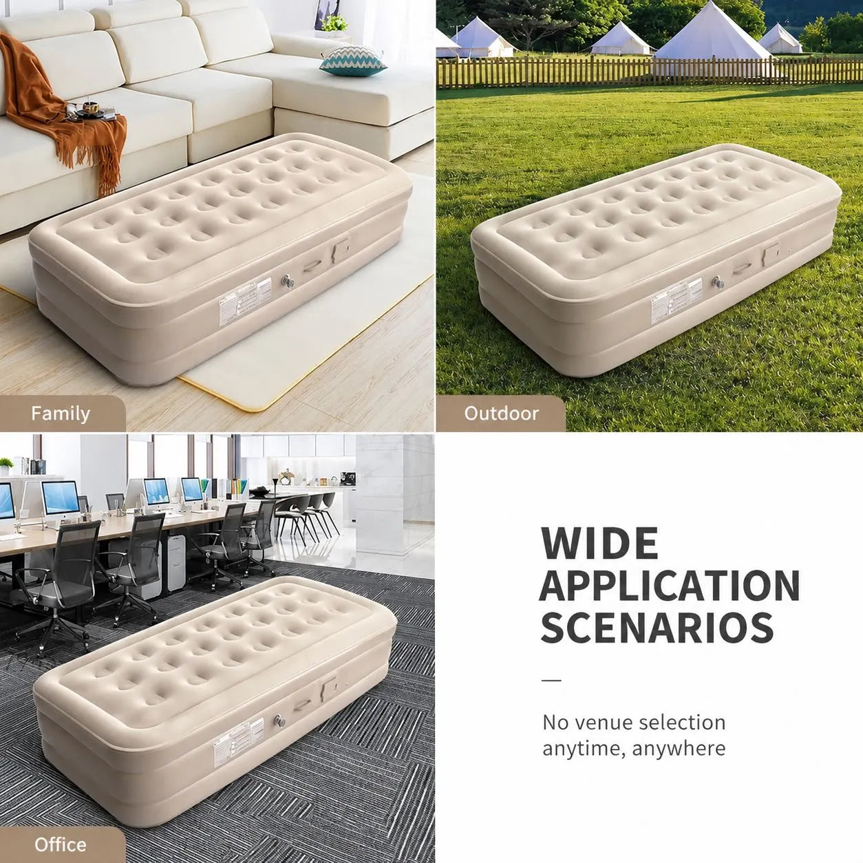 Inflatable Air Bed with Built-in Electric Pump