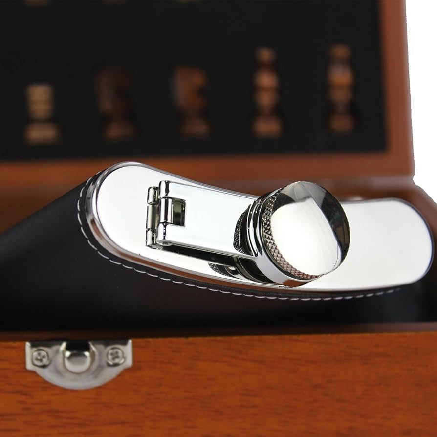 Wooden chessboard (with bottle )