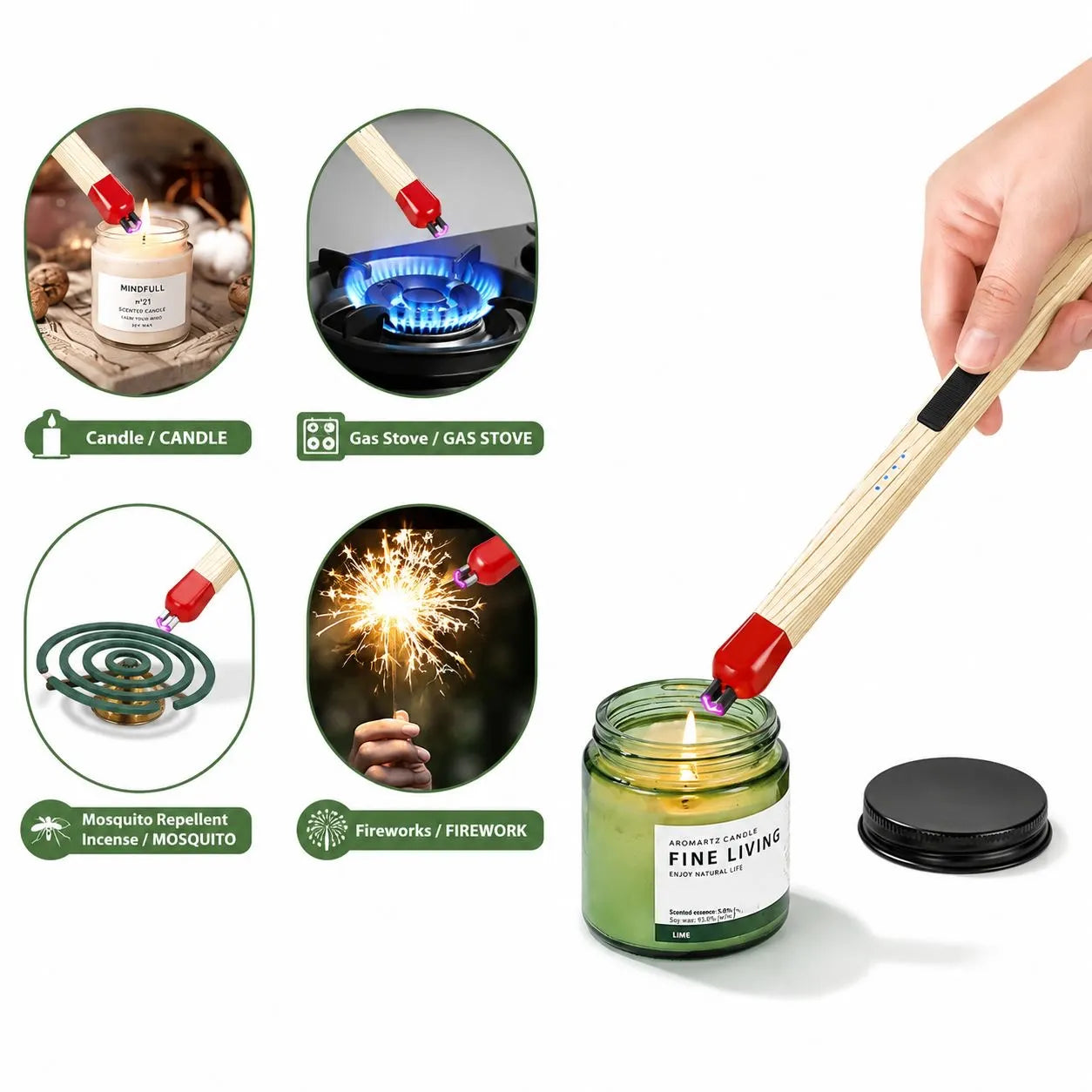 Match Stick Shaped Refillable Butane Gas Lighter (Multipurpose)