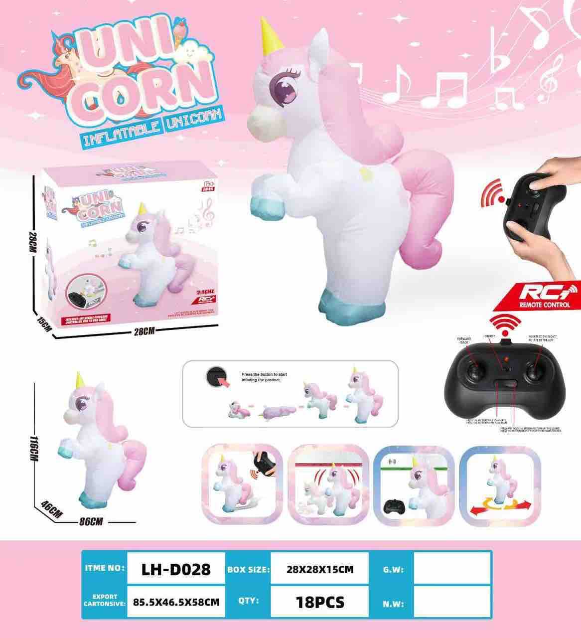 🦄 unicorn inflatable rc toy