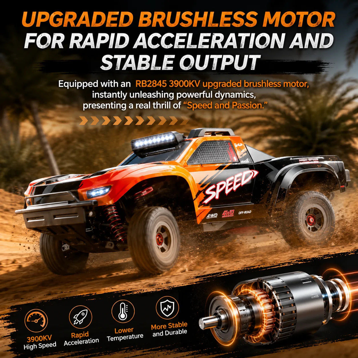 JJRC C8822 1:8 Desert Short Course Truck | 95KM/H Brushless 4WD RC Car with 6S Power & CNC Aluminum Chassis (RTR)
