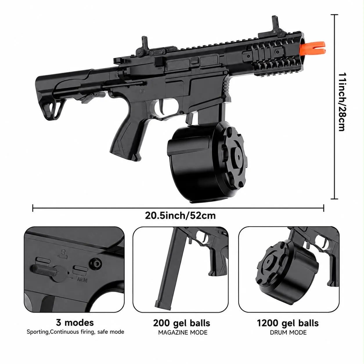 ARP9 Tactical Electric Gel Blaster Gun | 280+ FPS | Dual Magazine | Semi & Full Auto