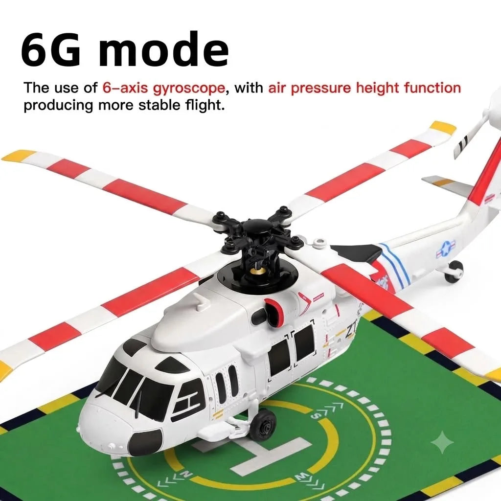 K270 UH-60L Black Hawk Remote-Controlled Helicopter with Optical Flow Positioning, Barometric Altitude Hold L/R Throttle Adjustable, RTF Remote Control Model Gift for RC Enthusiasts(1Batteries)