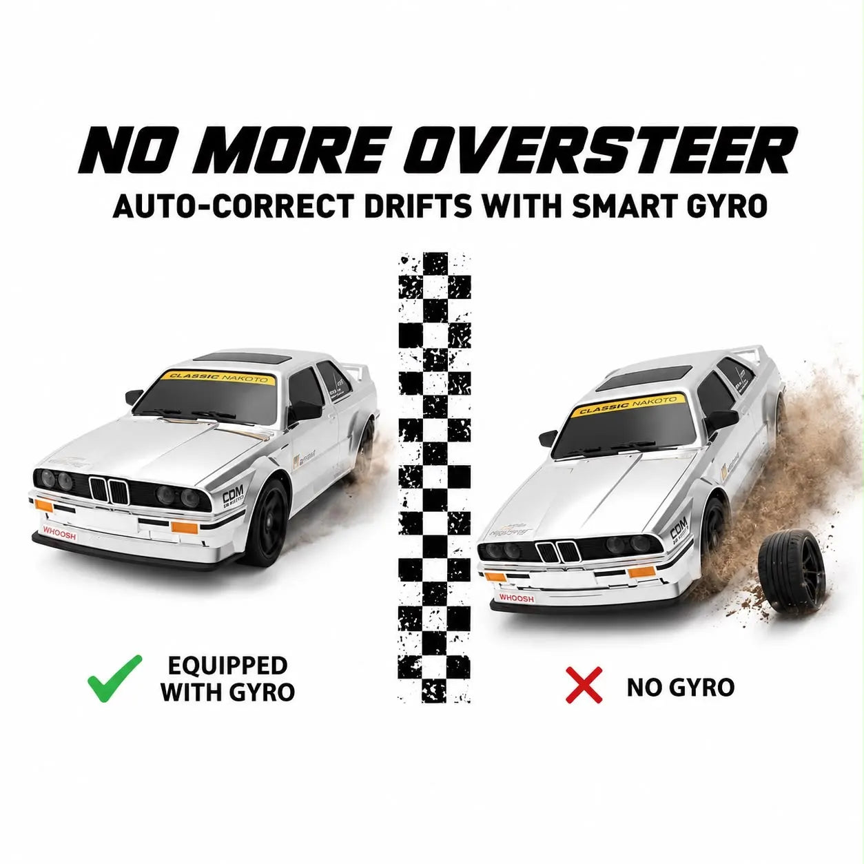 BMW M3 Retro 1:16 4WD RC Drift Car | 50KM/H High-Speed RTR with ESP Gyro & LED Lights