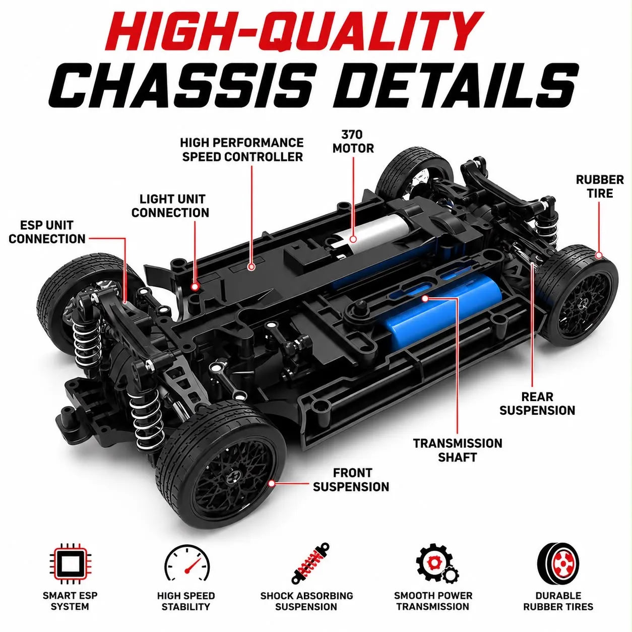 BMW M3 Retro 1:16 4WD RC Drift Car | 50KM/H High-Speed RTR with ESP Gyro & LED Lights