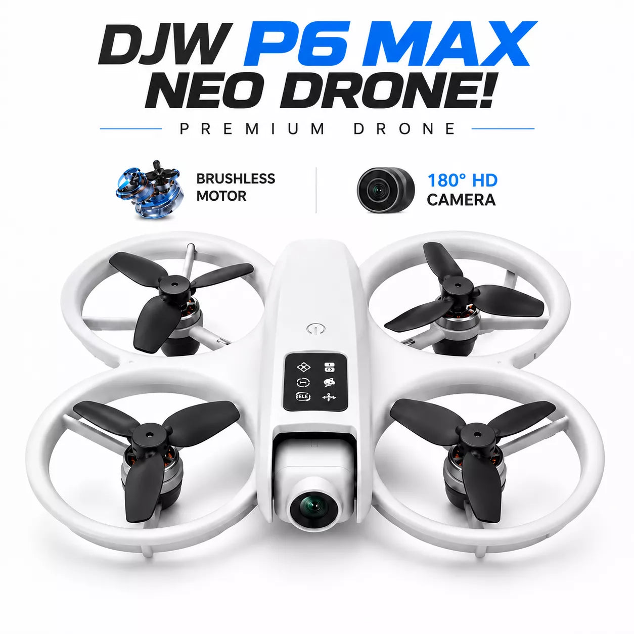 DJW P6 Max Neo Drone | HD Camera, Screen in Remote & 2 Batteries