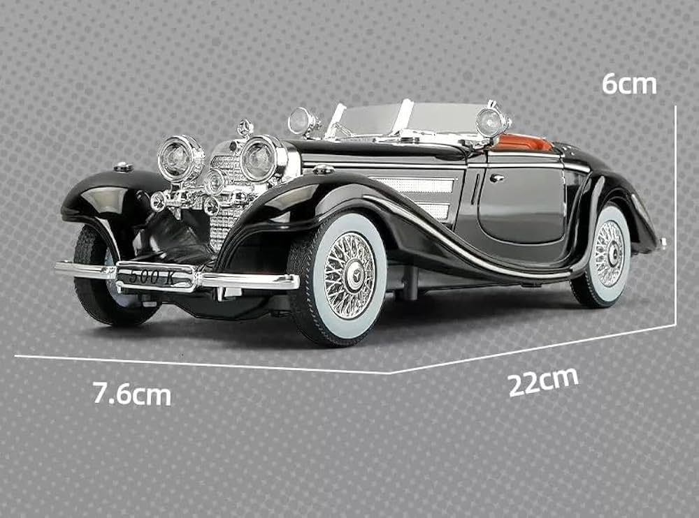 Mercedes Benz 1936 500K Classic Vintage Alloy Diecast Car (1:24)