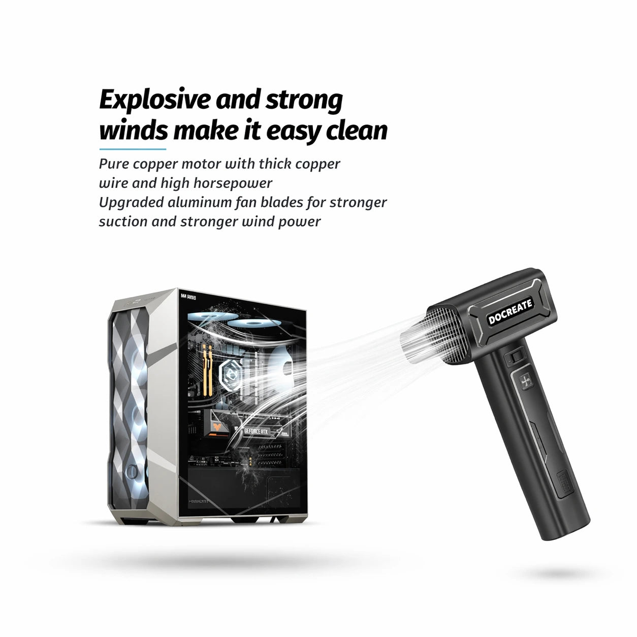 Docreate 700W High Pressure Air Turbo Fan