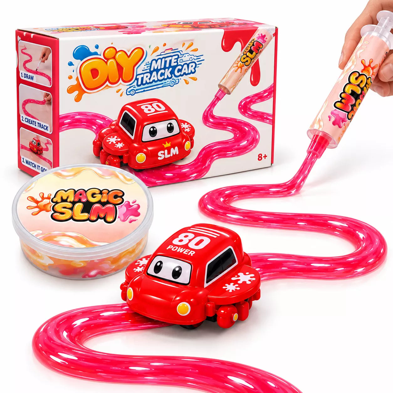 Slime Jelly Follow Car | DIY Slime Track Racing Car Toy for Kids | Colour May Vary