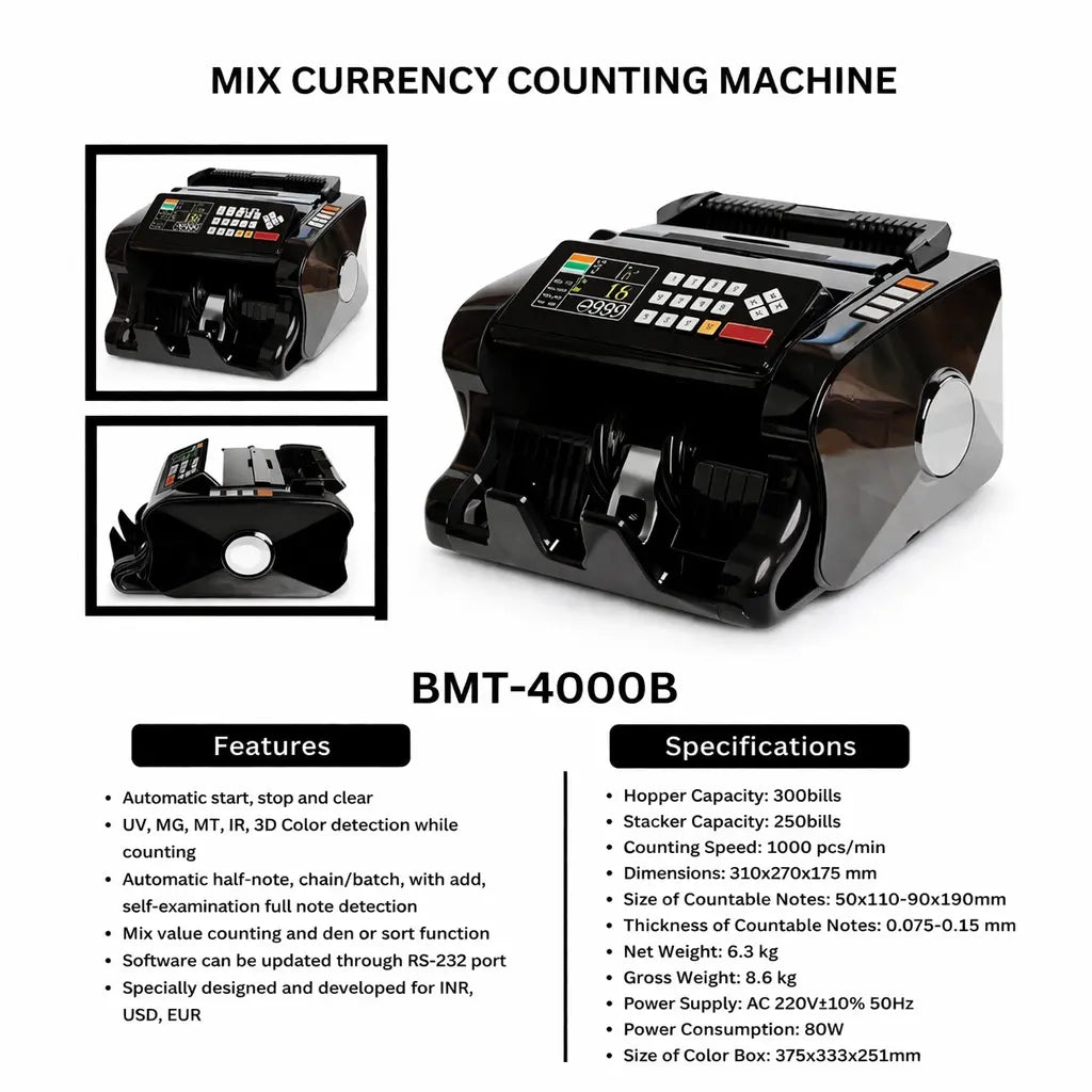 Mixed Value Note Counting Machine (Business Use)